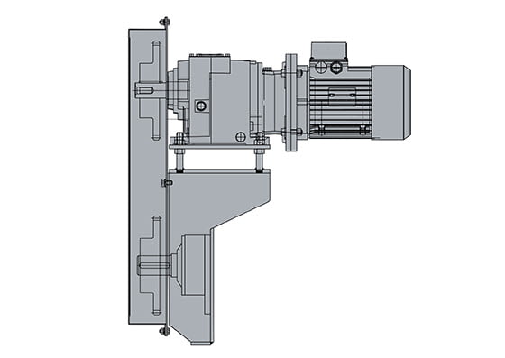 Bancada / sillín con motorreductor por piñón y cadena